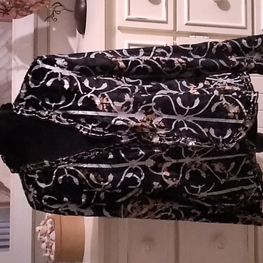 Chico's Black, Gold and Sikver dressy top size 2